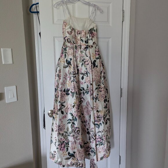 Strapless Formal High Low Pastel Floral Gown by Speechless - Juniors Size 3 - Picture 8 of 9